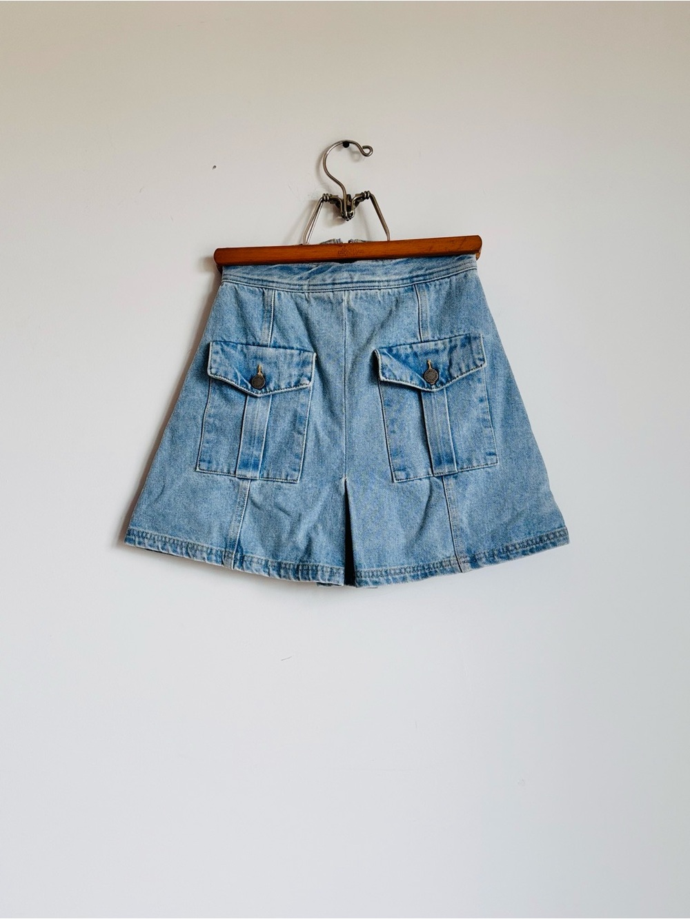 C/MEO Collective Light Blue Denim Mini Skirt with Cargo Pockets